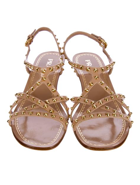 prada chunky platform sandals|prada studded pony skin sandals.